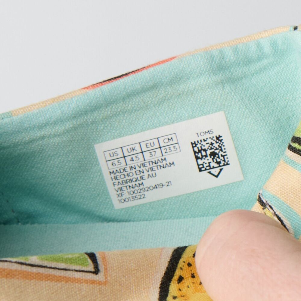 Toms Womens 6.5 Venice Collection Fruit Print Canvas Flats Summer Casual Fun - Picture 7 of 7